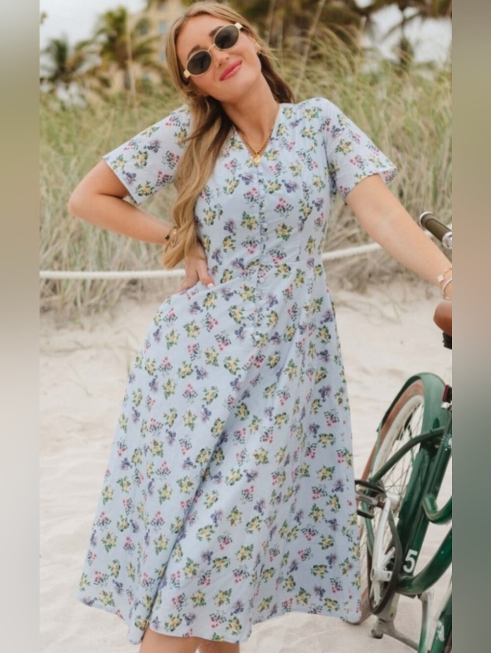 Ivy City Co Allie Dress Blue Floral Size 16 NWT 100% Cotton Cottagecore